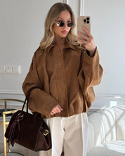 Kaori | Veste pilote texturée en daim