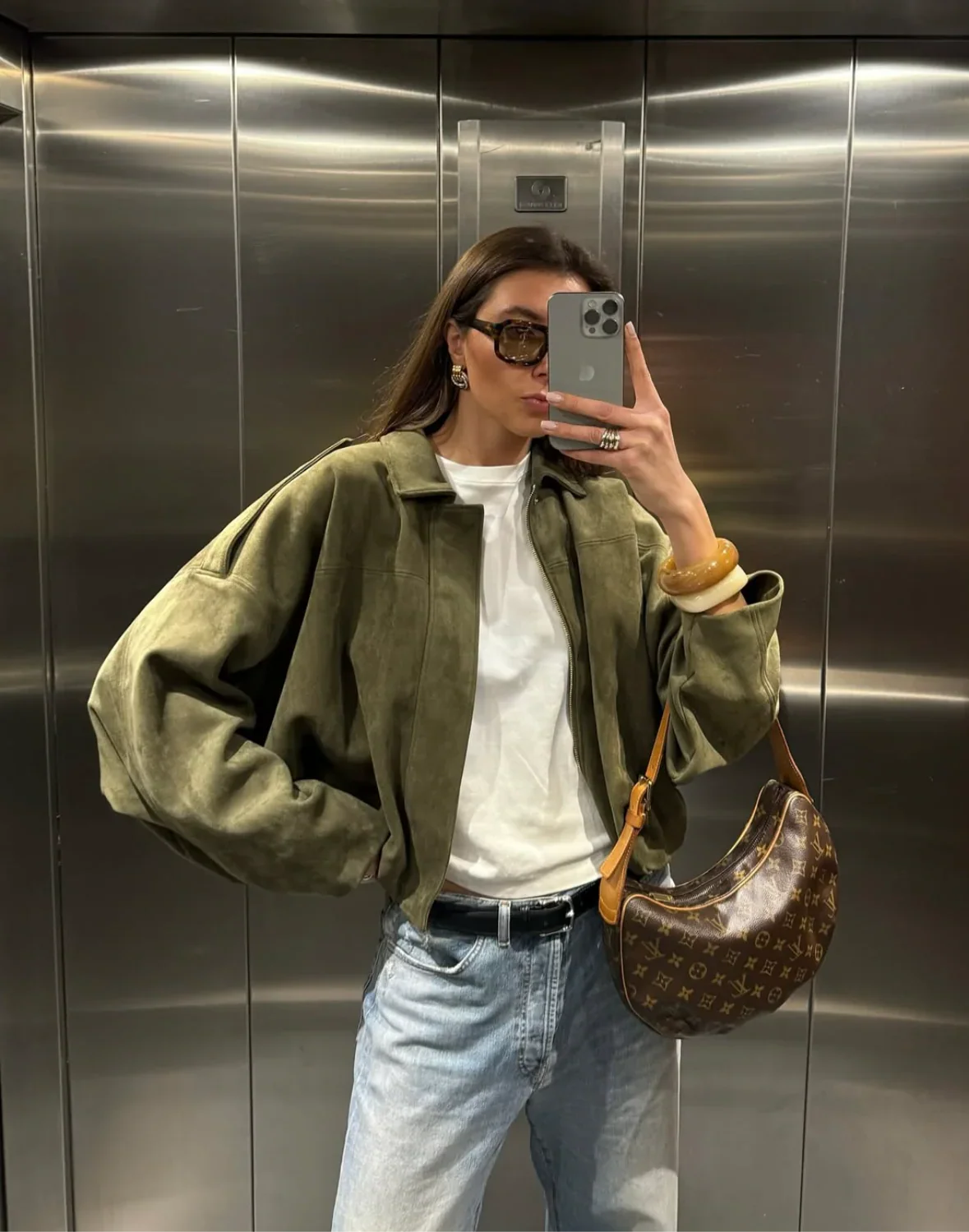 Kaori | Veste pilote texturée en daim