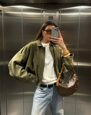 Kaori | Veste pilote texturée en daim