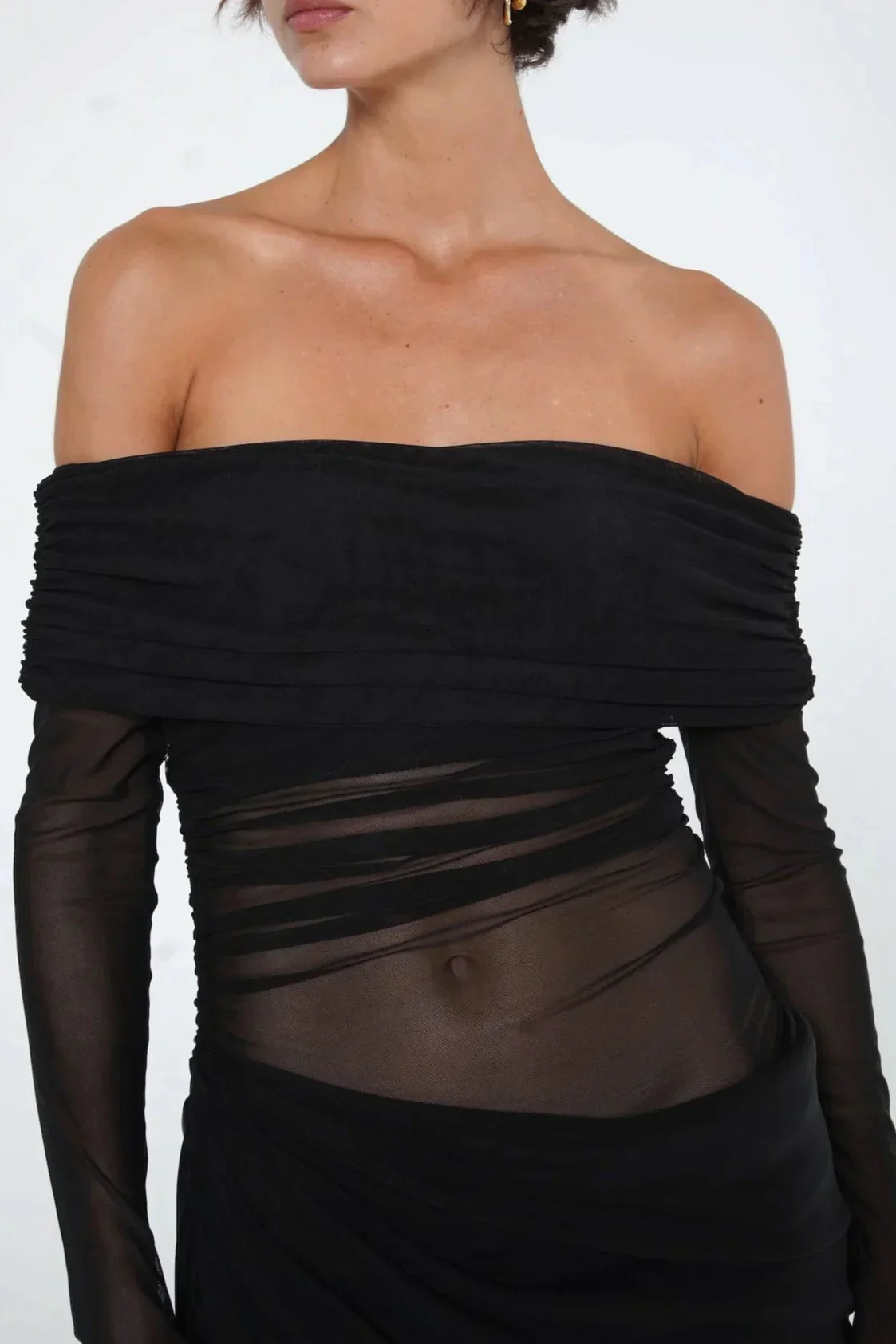 Demi | Langärmliges Illusion-Midikleid