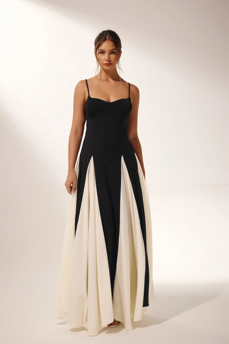 Eclipse | Two-Tone Contrast Maxi Dress HORUS Eclipse | Two-Tone Contrast Maxi Dress HORUS