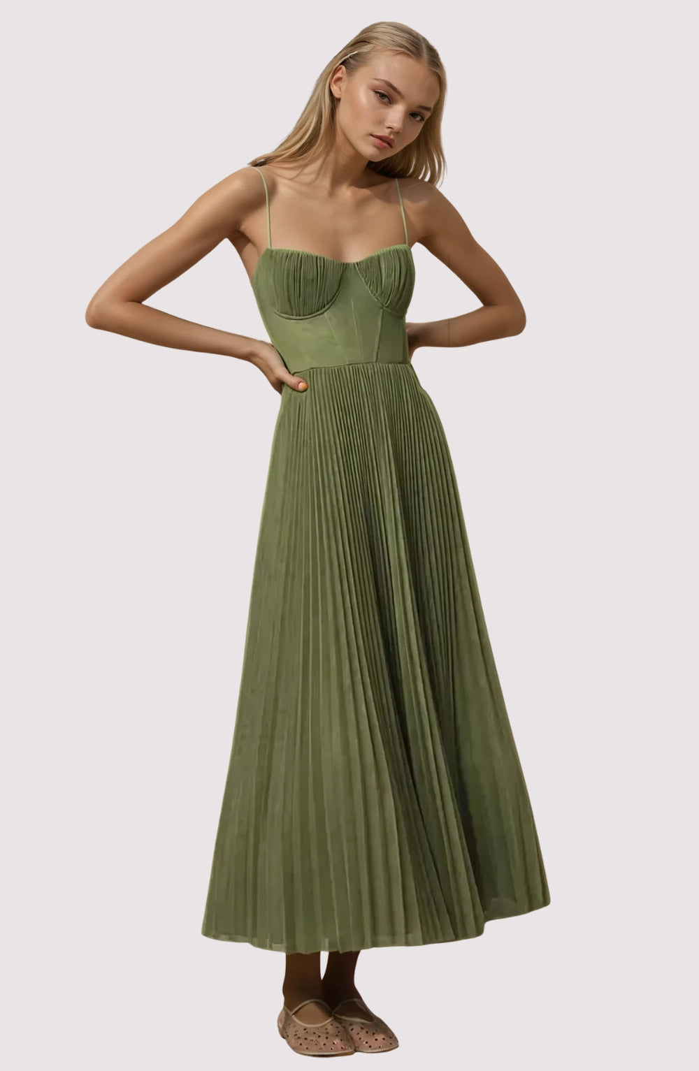 Robe bustier mi-longue sans manches Hayley