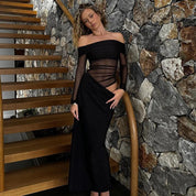 Demi | Langärmliges Illusion-Midikleid