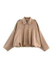 Kaori | Veste pilote texturée en daim