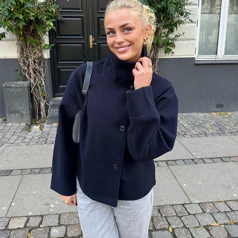Martha | High-Neck Wool-Blend Jacket