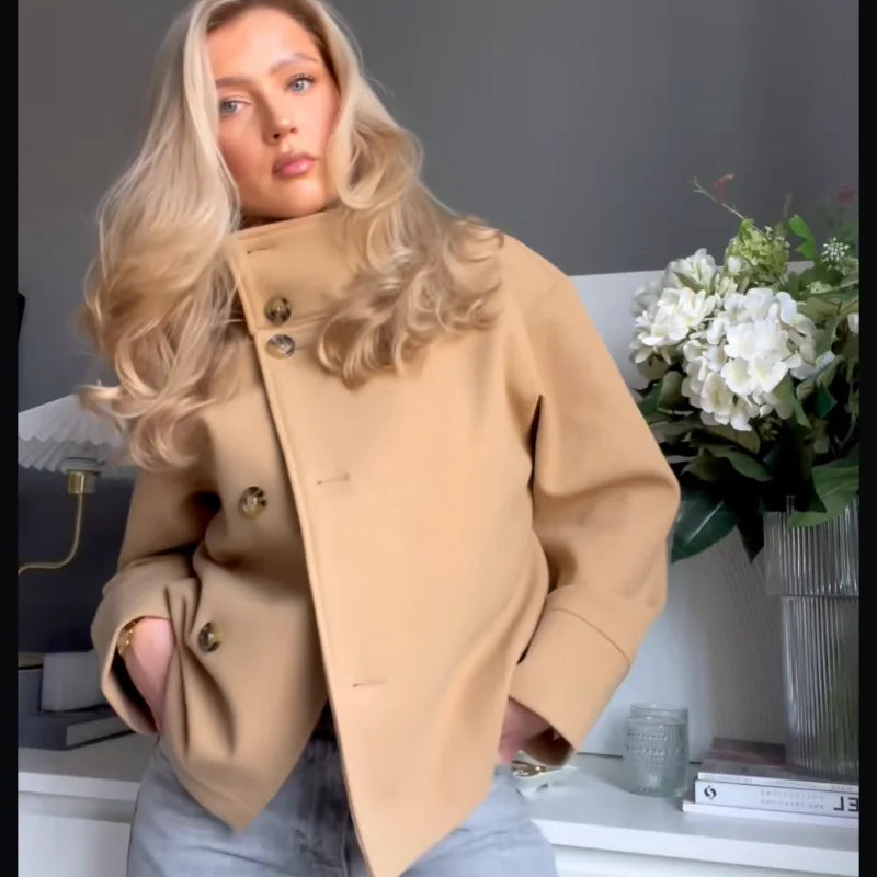 Martha | High-Neck Wool-Blend Jacket