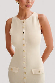 Fiona | Robe longue sans manches en tricot