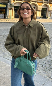 Kaori | Veste pilote texturée en daim
