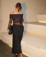 Demi | Langärmliges Illusion-Midikleid