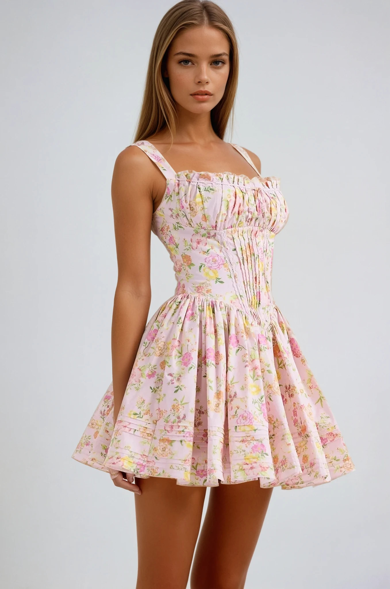 Lynn | Blumenkorsett-Minikleid