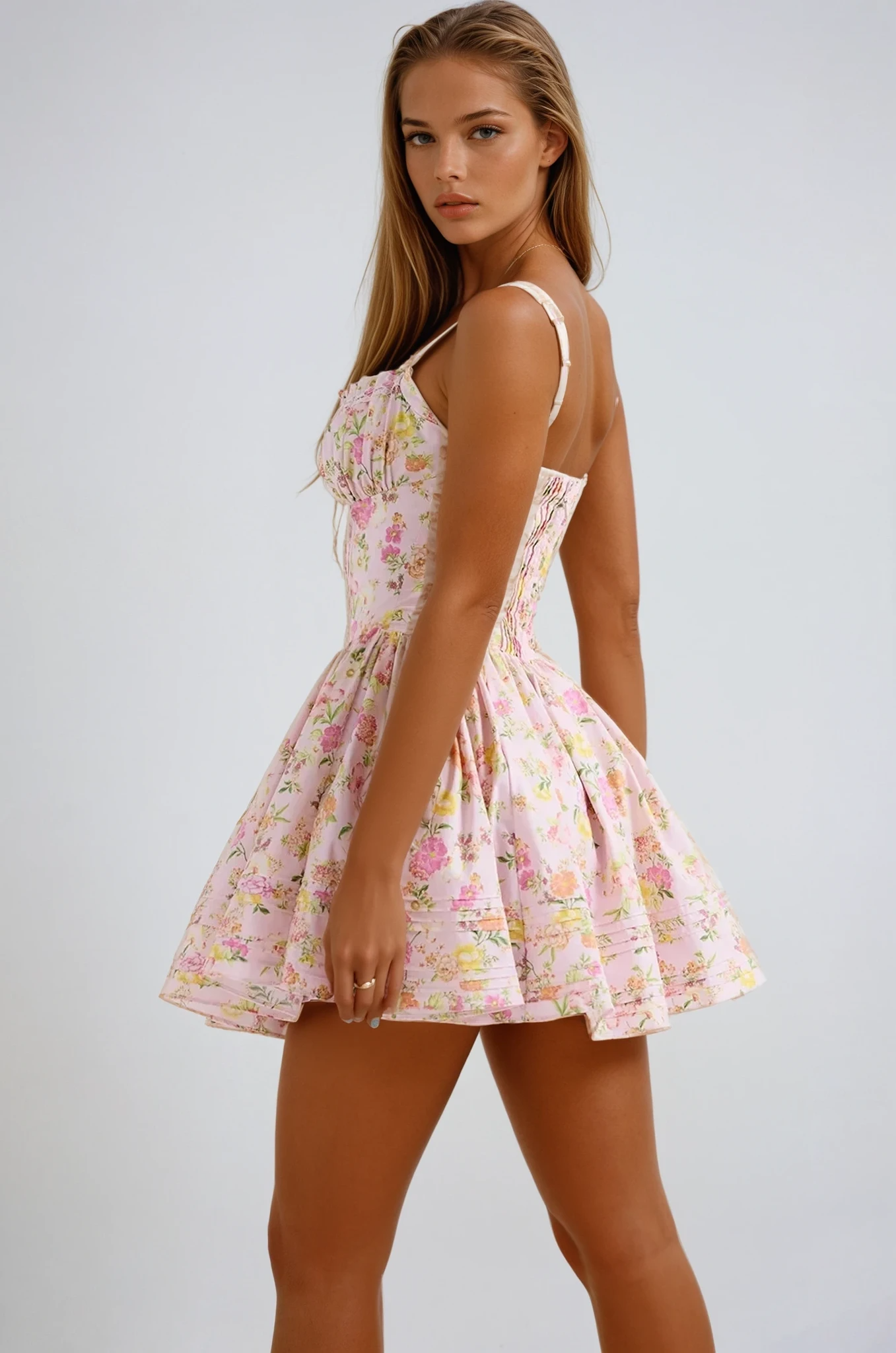 Lynn | Blumenkorsett-Minikleid
