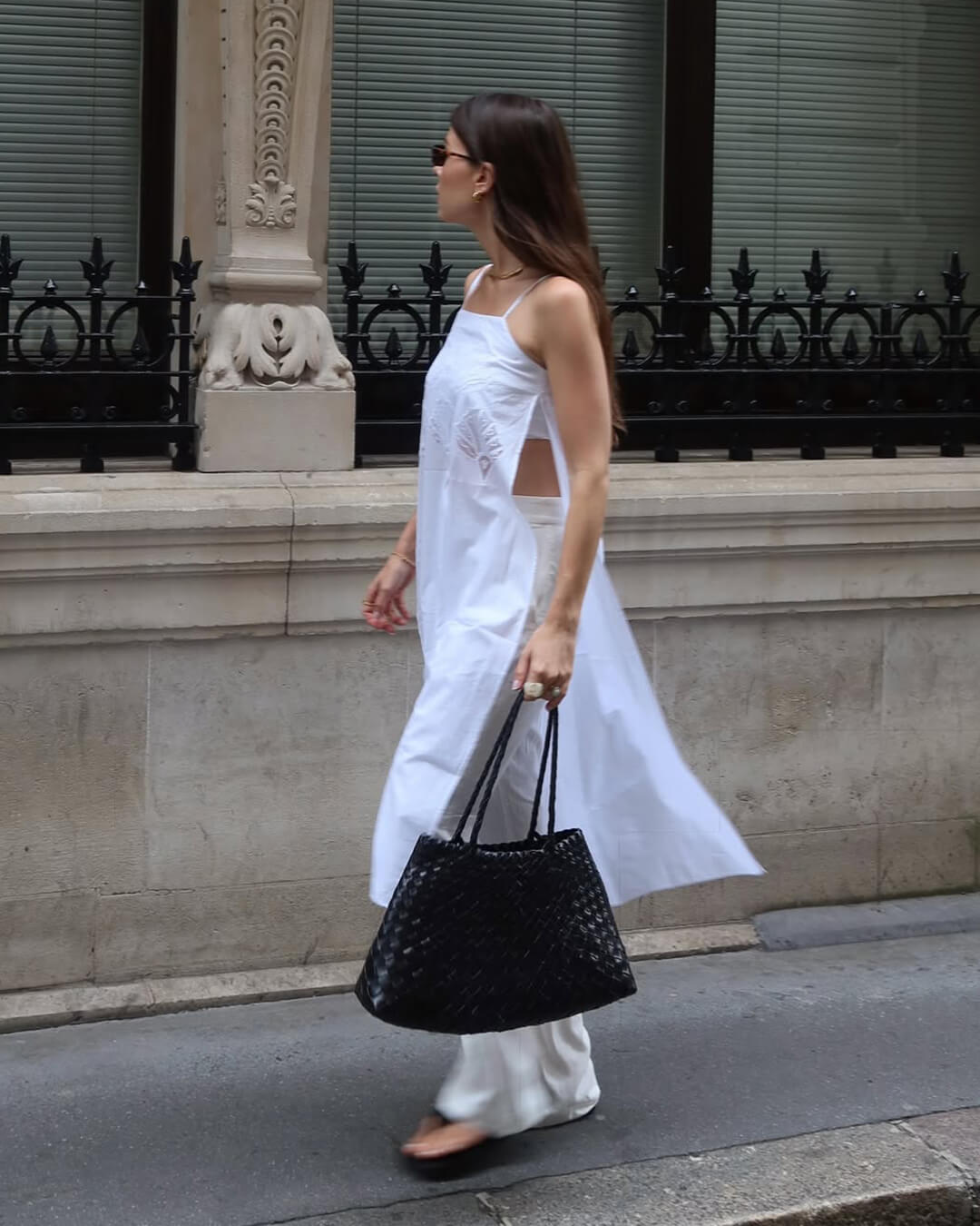 Sac tissé en cuir végétalien Madeleine taille moyenne