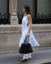 Sac tissé en cuir végétalien Madeleine taille moyenne