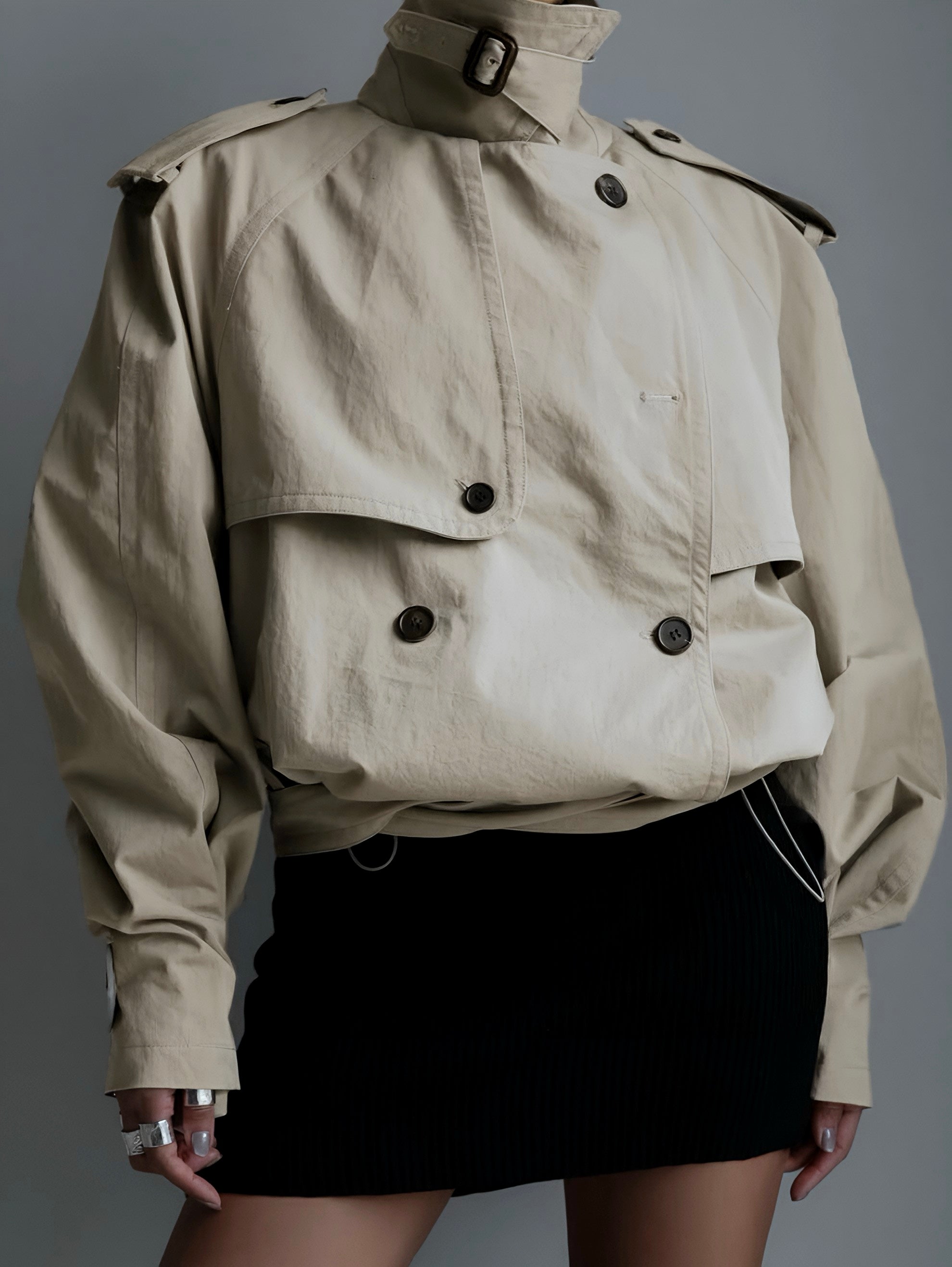 Alice | Oversized High-Neck Trench Jacket