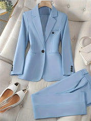 Ensemble blazer à revers crantés pour femme