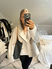 Wool Blend Double-Breasted Trench Coat | Maya