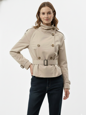 Trench-coat à col montant et ceinture | Isabelle
