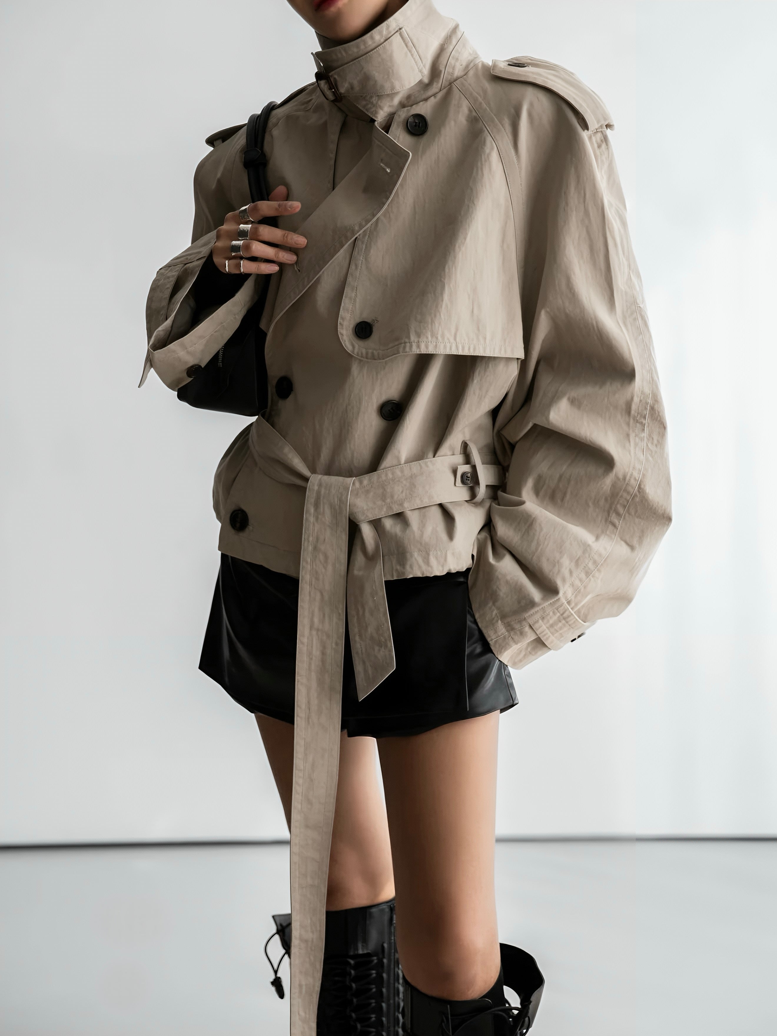 Alice | Oversized High-Neck Trench Jacket