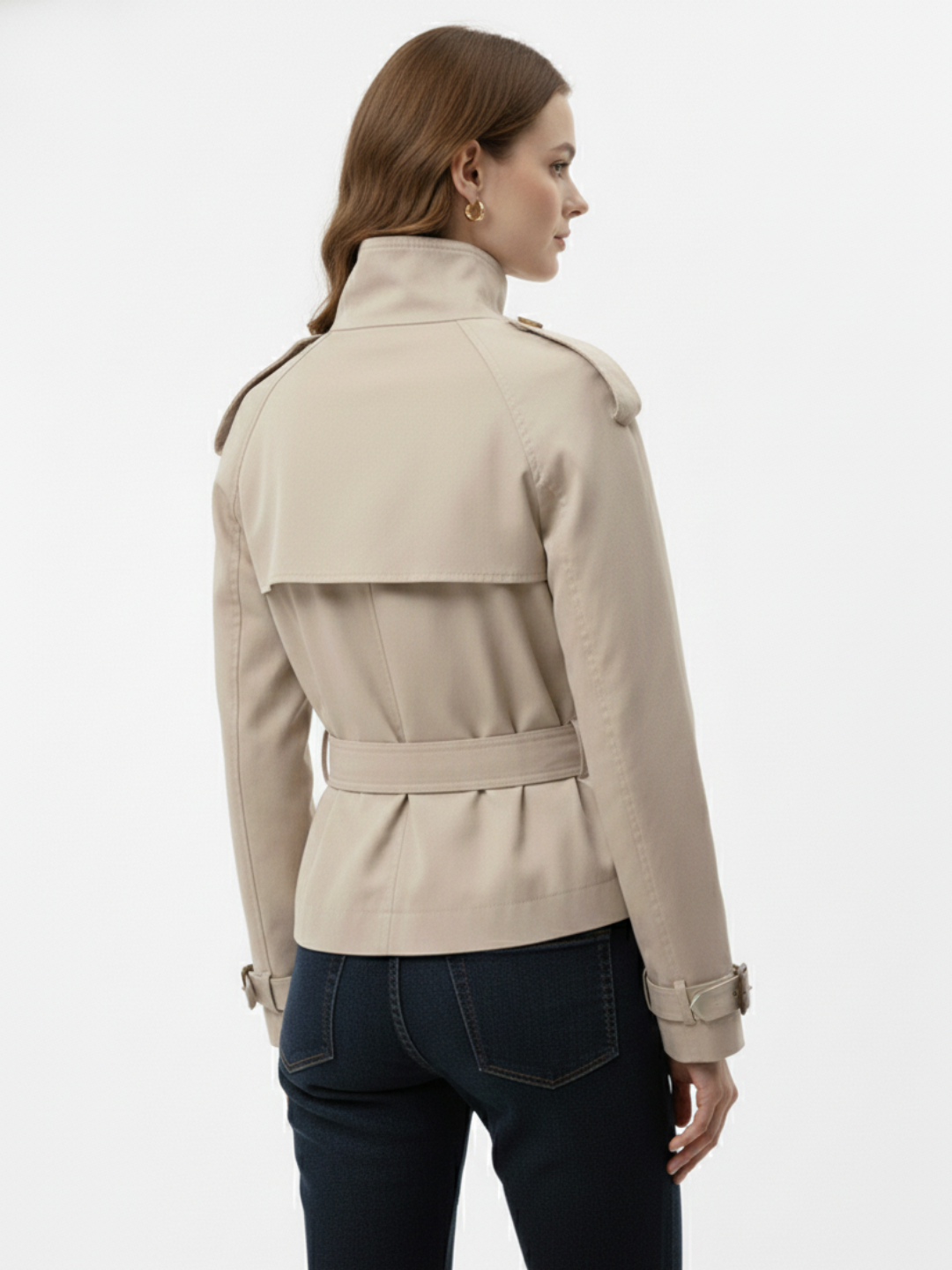 Trench-coat à col montant et ceinture | Isabelle