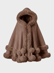 Norvège | Cape d'hiver bordée de fausse fourrure