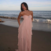 Collins | Ruffle Strapless Maxi Dress