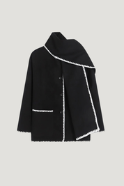 Nellie | Cape Coat with Contrast Trim