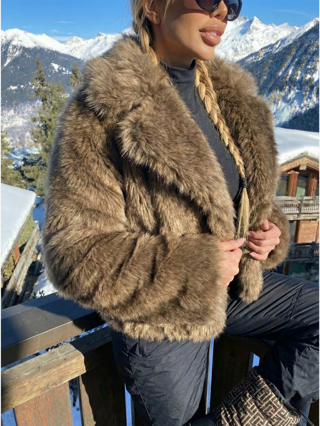 Kataleya | Cropped Oversized Faux Fur Coat