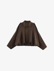 Lara | Suede Bomber Jacket