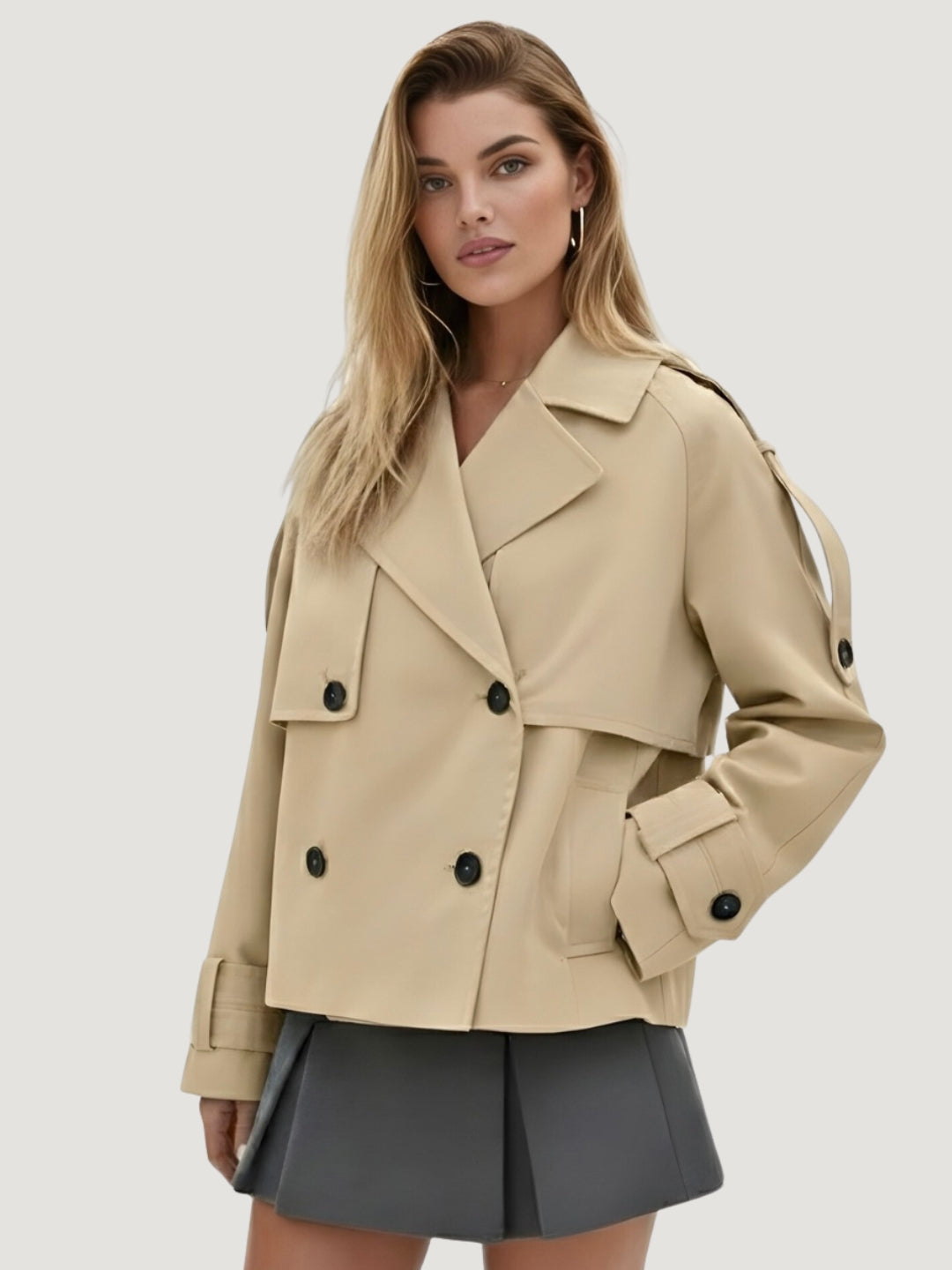 Ada | Short Double-Breasted Trench Jacket