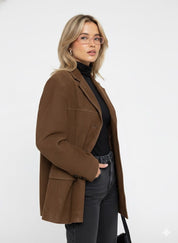 Women's Oversized Brown Suede Trench Coat | Clara