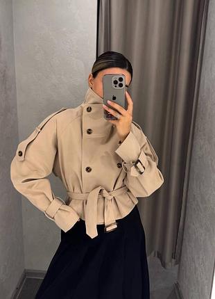 Emilia | High-Collar Belted Trench Jacket
