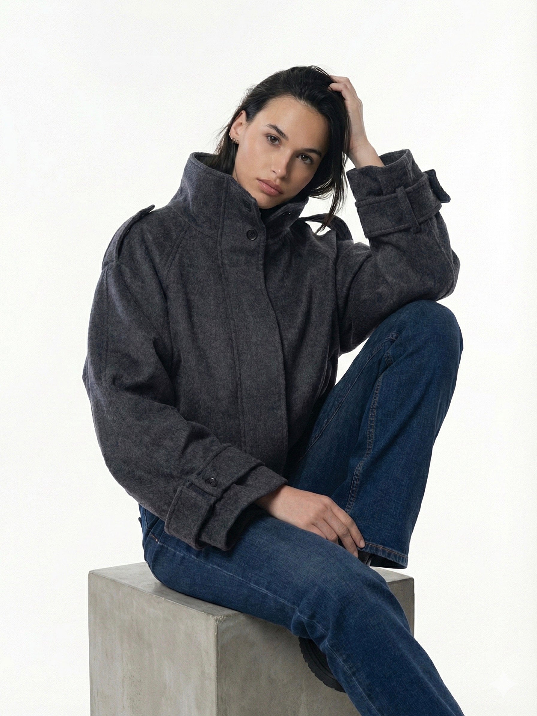 Billie | Oversized Blend High-Neck Jacket