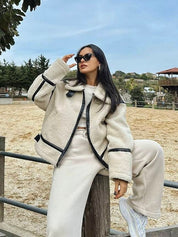 Mathilda | Veste zippée en fausse fourrure de mouton retournée