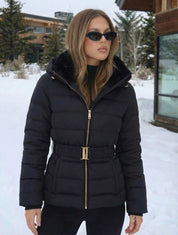 Eleanor | Hooded Puffer Jacket with Belt