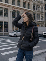 Eleanor | Hooded Puffer Jacket with Belt
