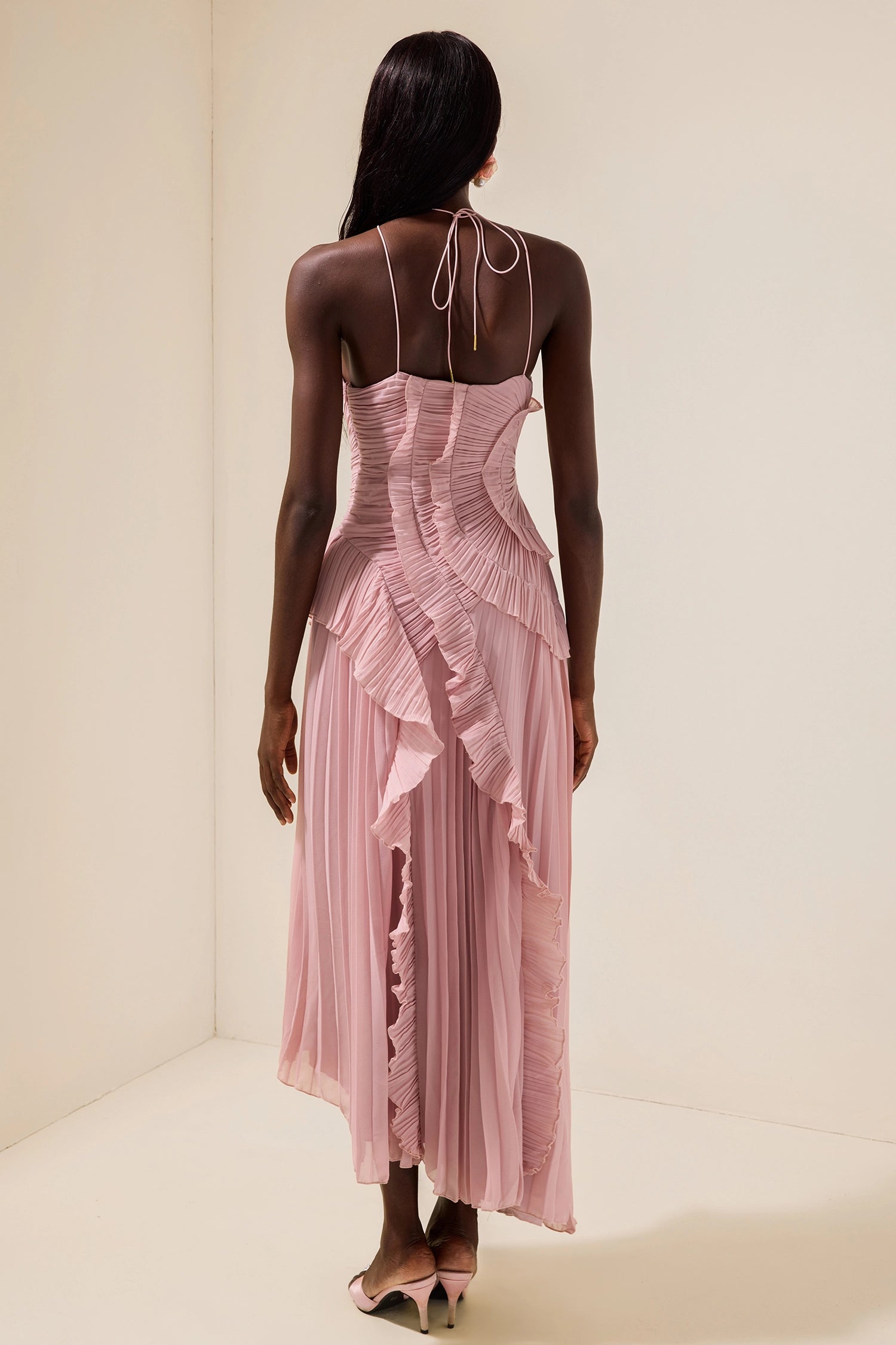 Luna | Robe longue à volants cascade