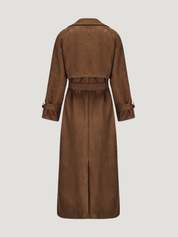 Molly | Long Belted Suede Trench Coat