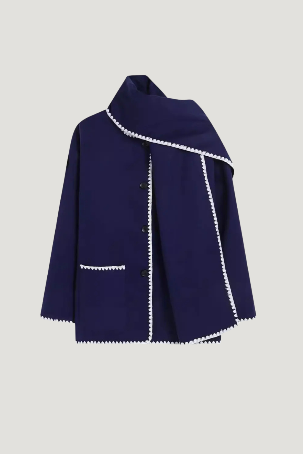 Nellie | Cape Coat with Contrast Trim