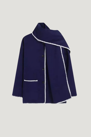 Nellie | Cape Coat with Contrast Trim