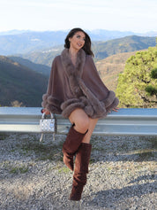 Norvège | Cape d'hiver bordée de fausse fourrure