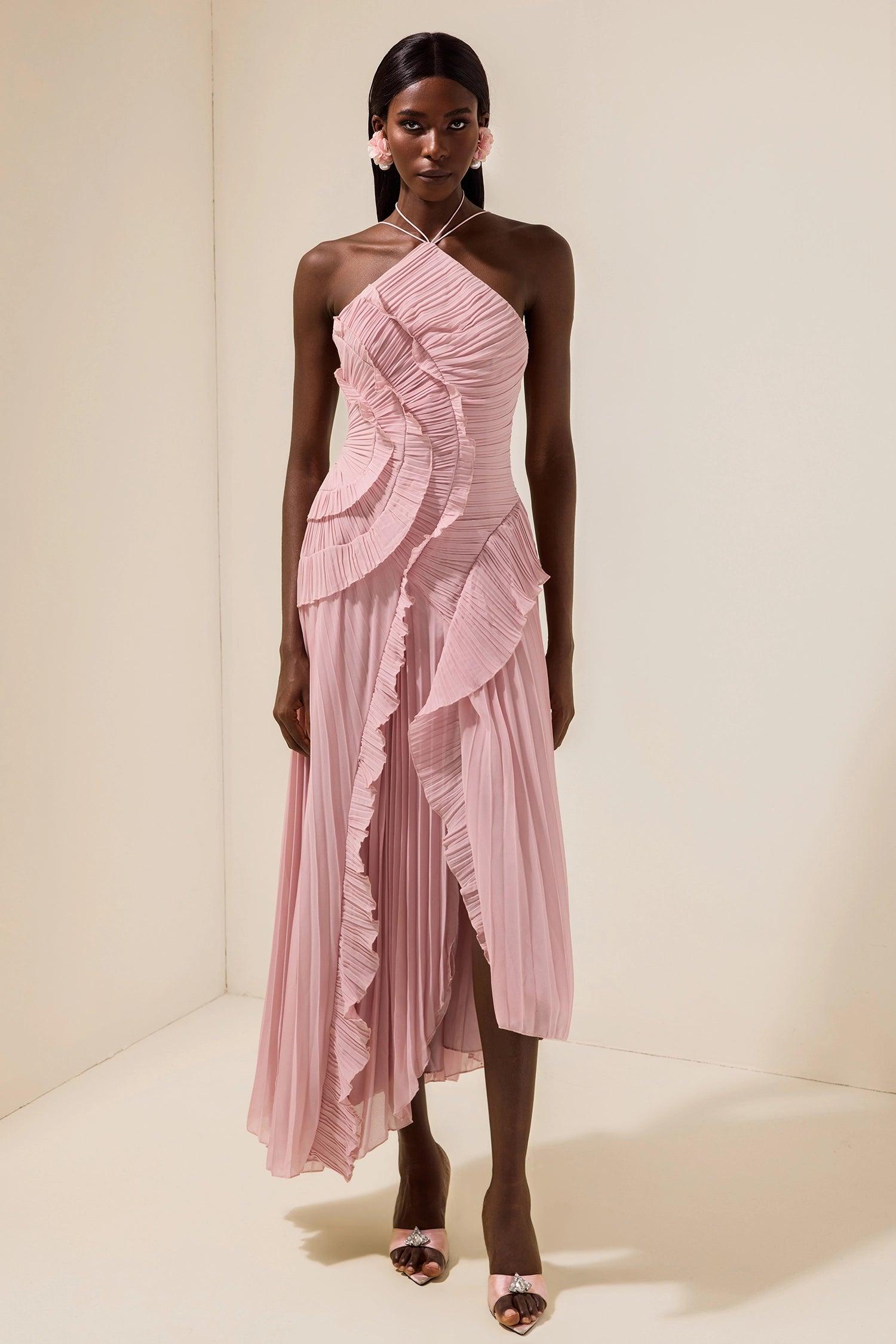 Luna | Robe longue à volants cascade