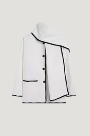 Nellie | Cape Coat with Contrast Trim