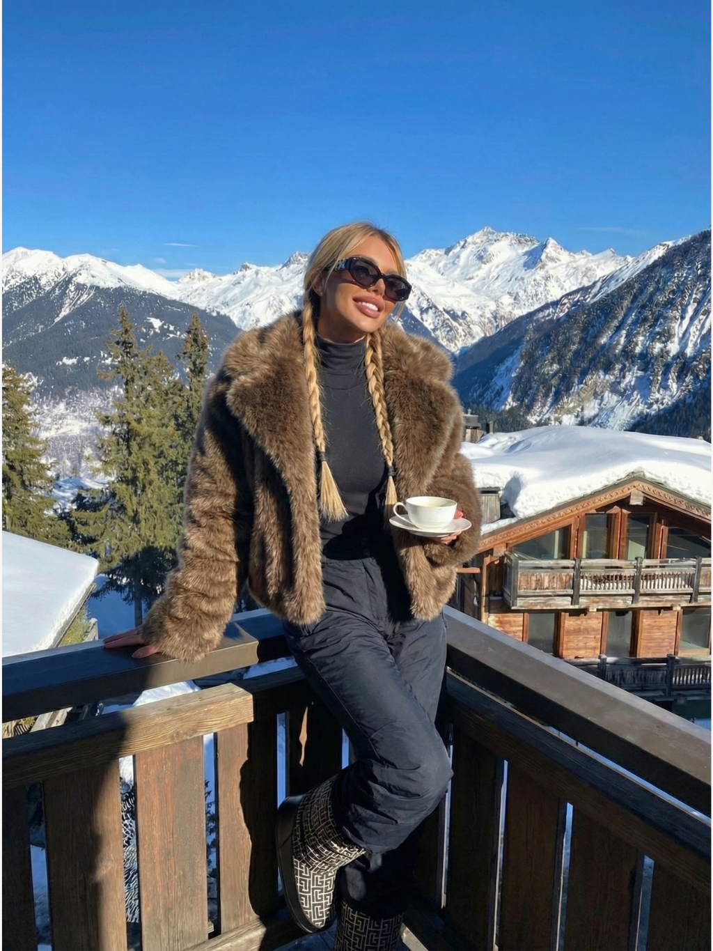 Kataleya | Cropped Oversized Faux Fur Coat