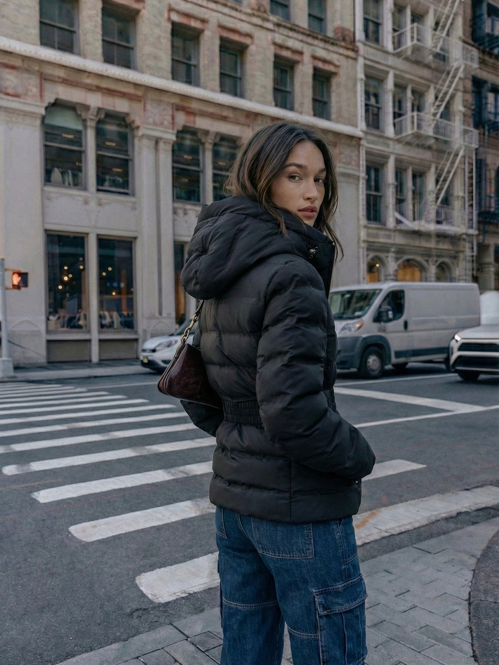 Eleanor | Hooded Puffer Jacket with Belt