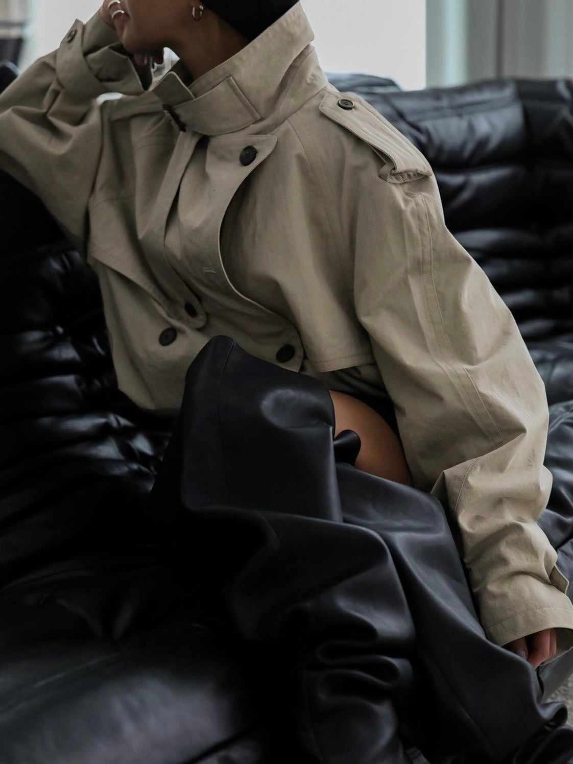 Alice | Oversized High-Neck Trench Jacket