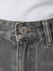 Holly | Washed Grey High-Waist Baggy Jeans