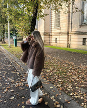 Kataleya | Cropped Oversized Faux Fur Coat