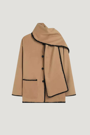 Nellie | Cape Coat with Contrast Trim