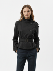 Trench-coat à col montant et ceinture | Isabelle