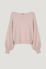 Riley | Soft Pink Fuzzy Knit Jumper